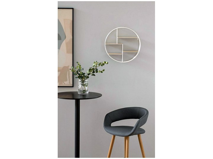 Biała półka wisząca do salonu i sypialni - Keberk Drewno Metal Na zdjęcia Płyta laminowana Na książki Głębokość 10 cm Pomieszczenie półki do salonu Płyta meblowa Szerokość 45 cm Płyta MDF Wysokość 45 cm Styl Nowoczesny