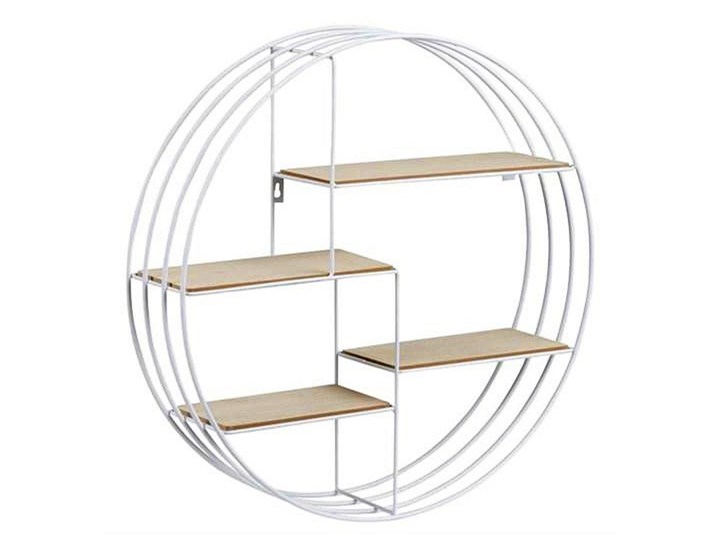 Biała półka wisząca do salonu i sypialni - Keberk Drewno Płyta MDF Płyta laminowana Metal Styl Minimalistyczny Głębokość 10 cm Szerokość 45 cm Płyta meblowa Na książki Wysokość 45 cm Na zdjęcia Pomieszczenie półki do salonu