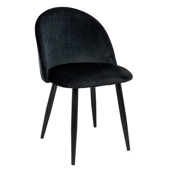 Czarne eleganckie tapicerowane krzesło - Trofi
