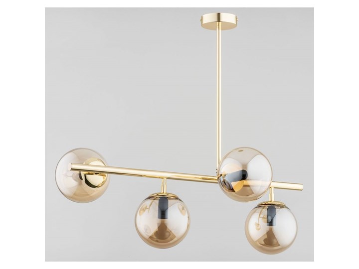 Lungo Złota lampa wisząca 4-punktowa Led 63030 Metal Kolor Złoty Lampa z kloszem Szkło Pomieszczenie Salon