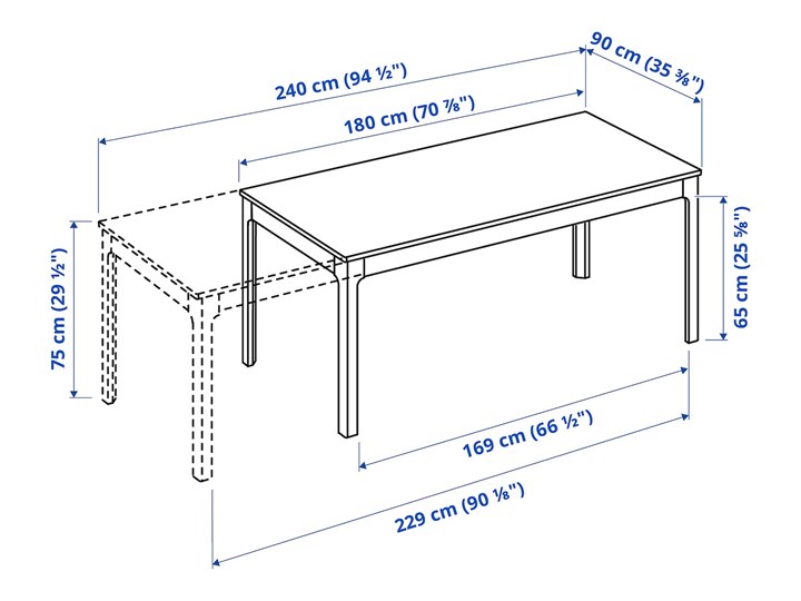IKEA EKEDALEN / EKEDALEN Stół i 6 krzeseł, biały/Hakebo ciemnoszary, 180/240 cm Pomieszczenie Jadalnia Kategoria Stoły z krzesłami