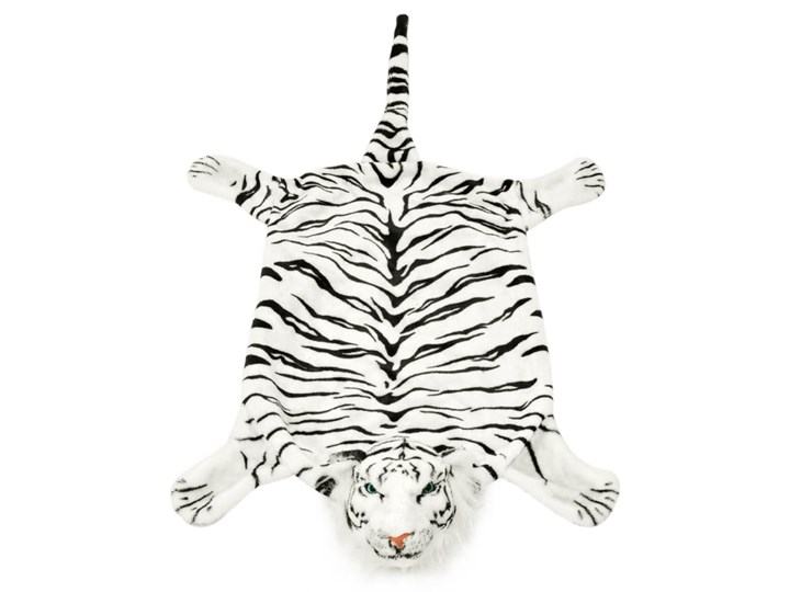 vidaXL Pluszowy dywanik - tygrys, 144 cm, biały Kategoria Dywany Kolor Czarny