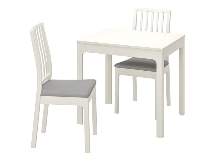 IKEA EKEDALEN / EKEDALEN Stół i 2 krzesła, biały/Orrsta jasnoszary, 80/120 cm Kategoria Stoły z krzesłami