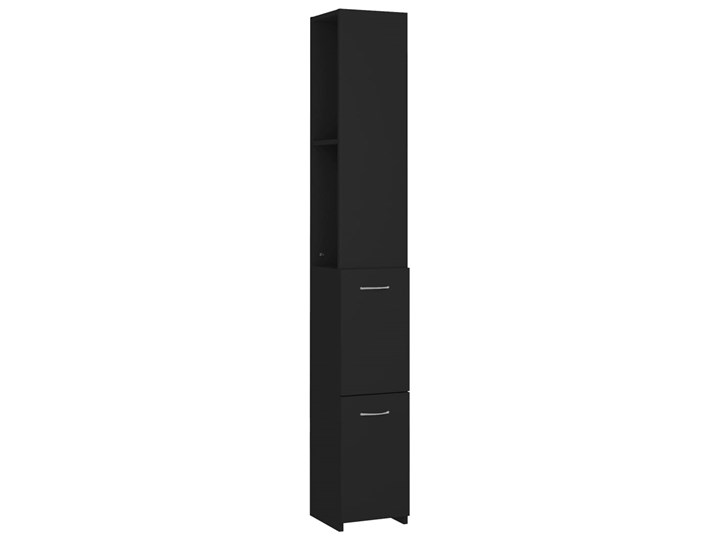 vidaXL Szafka łazienkowa, czarny z połyskiem, 25x25x170 cm, płyta Płyta MDF Płyta stolarska Wykończenie Błyszczące