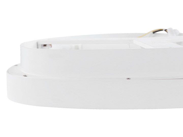 Beliani Lampa sufitowa biała metalowa zintegrowane oświetlenie LED trójkątna plafon do kuchni sypialni nowoczesna glamour Tworzywo sztuczne Stal Kolor Biały