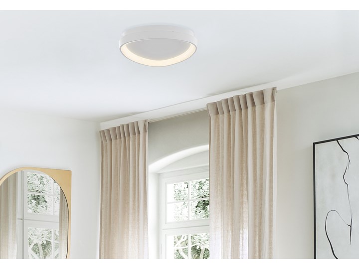 Beliani Lampa sufitowa biała metalowa zintegrowane oświetlenie LED trójkątna plafon do kuchni sypialni nowoczesna glamour Stal Tworzywo sztuczne Pomieszczenie Kuchnia