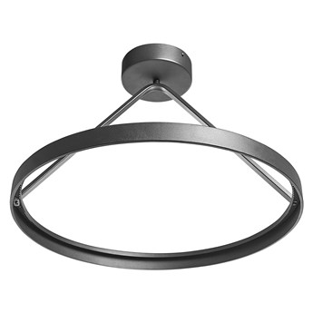 Beliani Lampa wisząca LED czarna metalowa pierścień okrąg nowoczesne oświetlenie do kuchni salonu