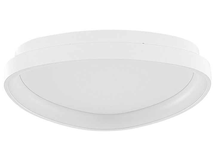 Beliani Lampa sufitowa biała metalowa zintegrowane oświetlenie LED trójkątna plafon do kuchni sypialni nowoczesna glamour Tworzywo sztuczne Stal Pomieszczenie Sypialnia Pomieszczenie Kuchnia