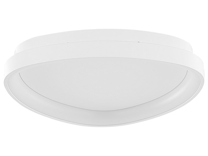 Beliani Lampa sufitowa biała metalowa zintegrowane oświetlenie LED trójkątna plafon do kuchni sypial ...