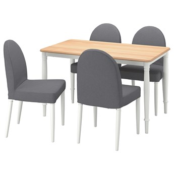 IKEA DANDERYD / DANDERYD Stół i 4 krzesła, okl dęb biały/Vissle szary, 130x80 cm