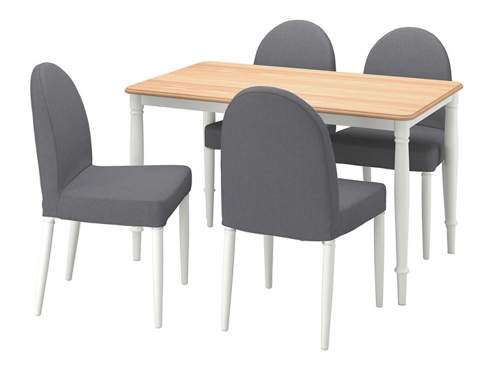 IKEA DANDERYD / DANDERYD Stół i 4 krzesła, okl dęb biały/Vissle szary, 130x80 cm