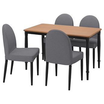 IKEA DANDERYD / DANDERYD Stół i 4 krzesła, sosna czarny/Vissle czarny, 130x80 cm