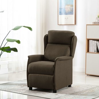 vidaXL Rozkładany fotel, brązowy, tapicerowany tkaniną