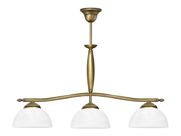 Mosiężny żyrandol nad stół C-S3L Mosiądz Szkło Lampa z kloszem Kolor Złoty