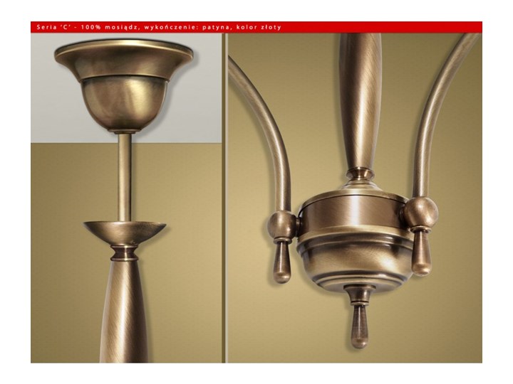 Mosiężna lampa stołowa C-B1G Lampa biurkowa Lampa z kloszem Szkło Lampa LED Mosiądz Wysokość 40 cm Styl Tradycyjny