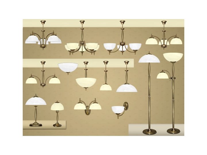 Lampa klasyczna mosiężna C-S1AK Mosiądz Styl Tradycyjny Szkło Kolor Złoty