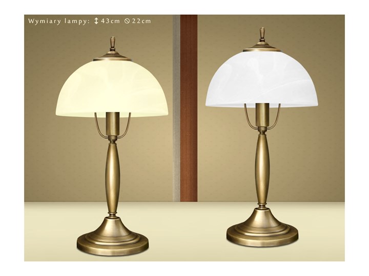 Lampa nocna z mosiądzu C-B1 Styl Tradycyjny Lampa biurkowa Wysokość 43 cm Lampa LED Lampa z kloszem Szkło Kategoria Lampy stołowe