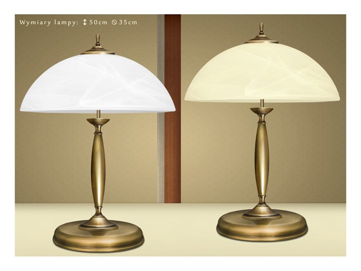 Lampa biurkowa mosiężna C-B2 Lampa LED Lampa z kloszem Wysokość 48 cm Lampa gabinetowa Mosiądz Szkło Styl Tradycyjny
