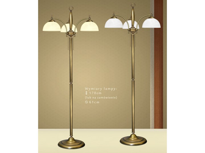 Lampa podłogowa z mosiądzu C-P3 Szkło Lampa LED Metal Lampa z kloszem Kolor Złoty