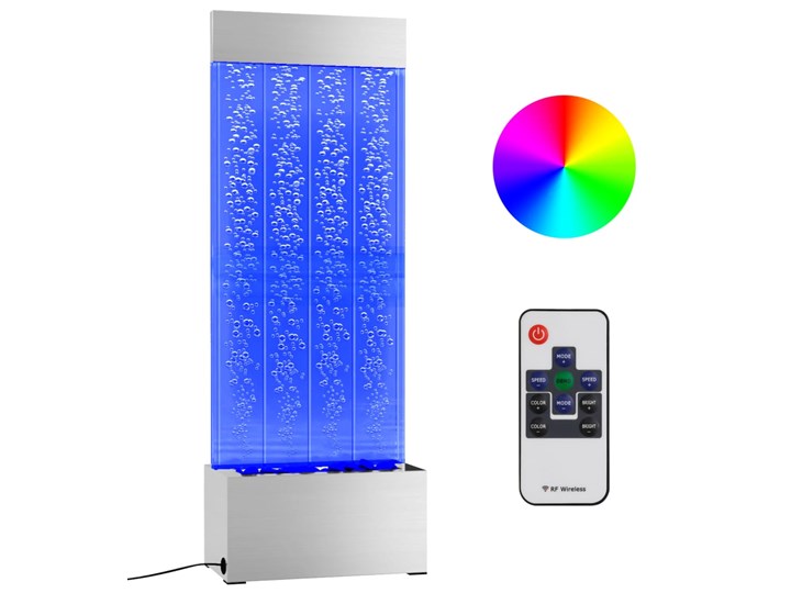 vidaXL Lampa wodna z LED RGB, stal nierdzewna i akryl, 110 cm Lampa LED Kategoria Lampy ogrodowe Kolor Srebrny