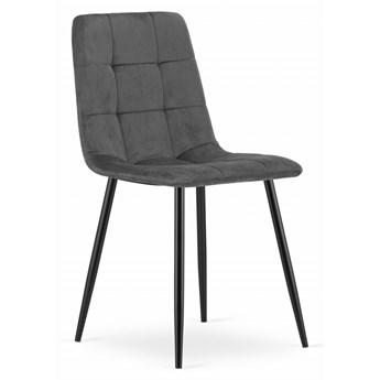 Krzesła welurowe szare KARA - 3686 - 4 sztuki