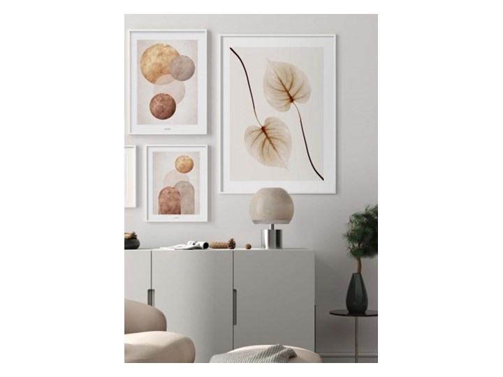 Perfekcyjne Trio Subtelna geometria I + Ułożone listki + Subtelna geometria II Plakat Pomieszczenie Salon