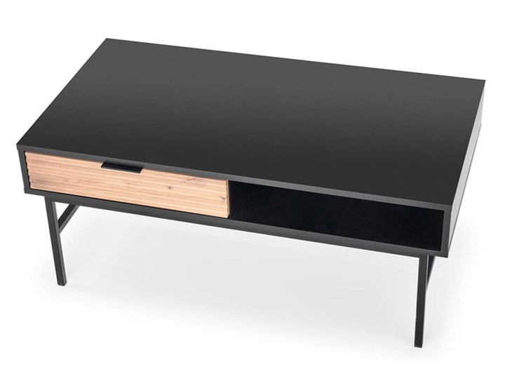 Prostokątny stolik kawowy z szufladą - Erico 7X Szerokość 60 cm Długość 110 cm Drewno Zestaw stolików Wysokość 46 cm Ława Stal Płyta MDF Średnica