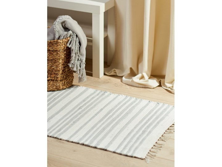 Sinsay - Dywan bawełniany - Biały 60x90 cm Prostokątny Bawełna Dywany Pomieszczenie Sypialnia Kategoria Dywany