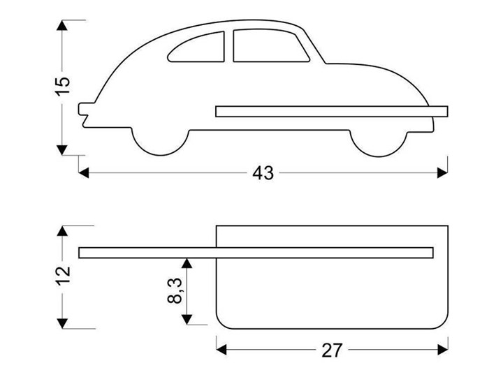 Półka podświetlana LED 5W IQ Kids CAR czarny 21-84781 Kinkiet Typ Lampa LED Kategoria Lampy dziecięce