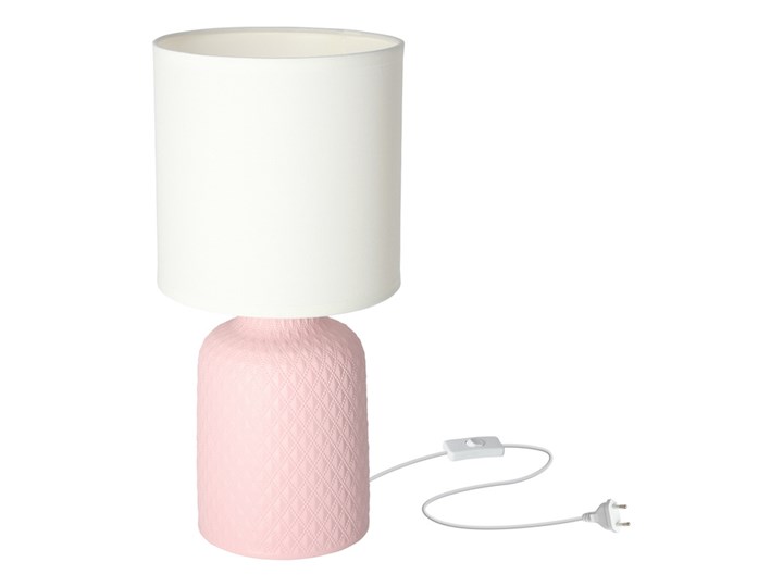 Lampa stołowa różowa ceramika nocna Iner Candellux 41-79855 Lampa z abażurem Lampa nocna Tworzywo sztuczne Styl Tradycyjny
