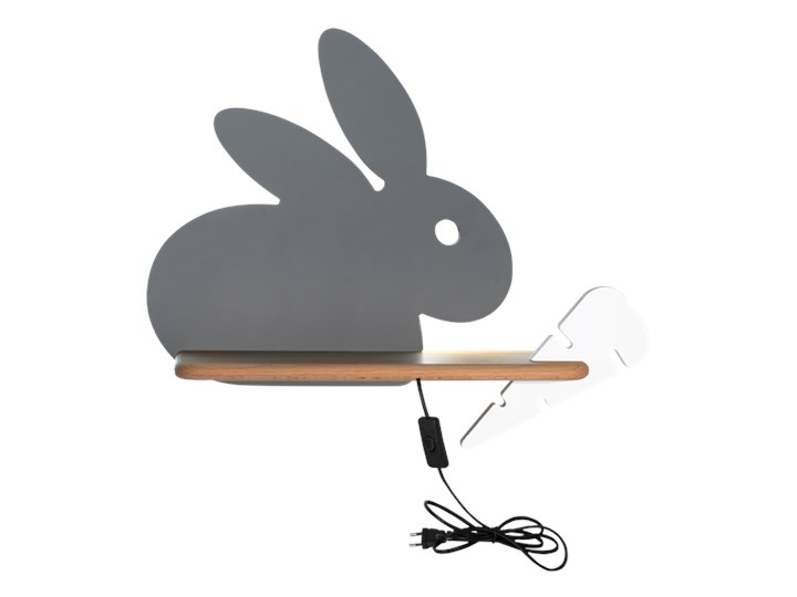 Lampa kinkiet półeczka 5W LED 4000K IQ Kids Rabbit szary 21-85184