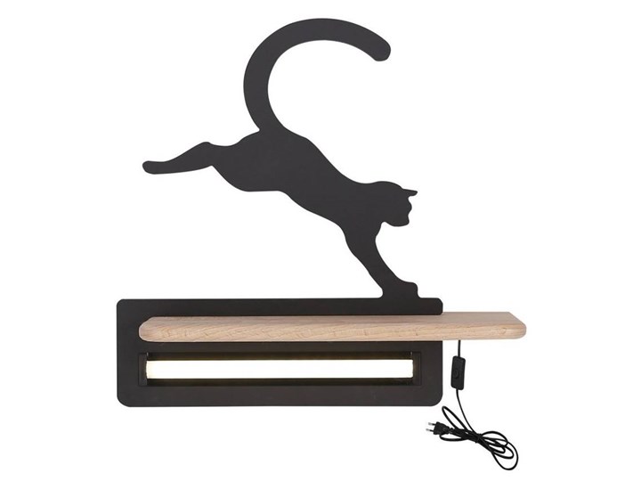 Lampka kinkiet półeczka LED 5W Cat Kids czarny Candellux 21-84439