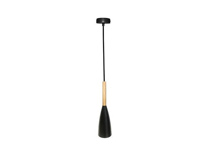 Lampa wisząca czarna + drewno Trosa Ledea 50101264 Pomieszczenie Salon Metal Lampa inspirowana Kolor Czarny