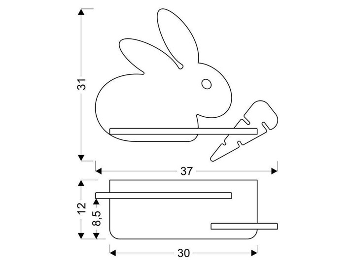 Lampa kinkiet półeczka 5W LED 4000K IQ Kids Rabbit szary+biały 21-84743 Typ Lampa LED