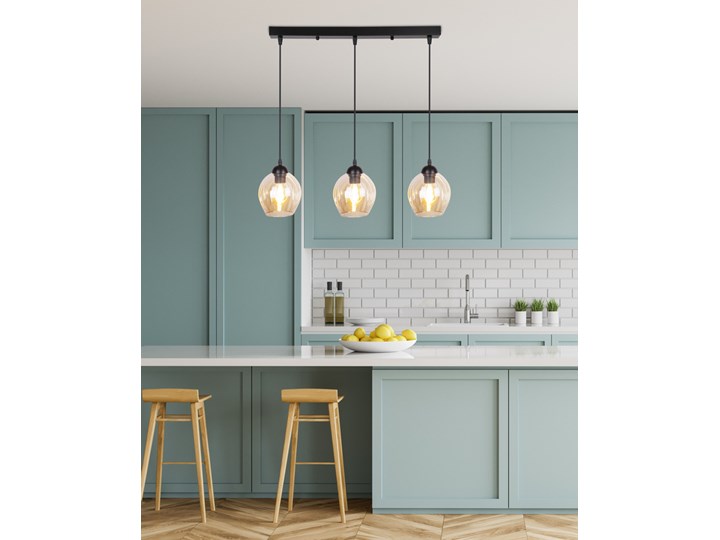 Lampa wisząca szklana czarno/brązowa 3xE27 Aspa 33-00606 Metal Lampa z kloszem Szkło Pomieszczenie Sypialnia