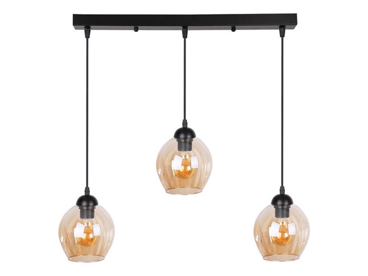 Lampa wisząca szklana czarno/brązowa 3xE27 Aspa 33-00606 Lampa z kloszem Szkło Metal Kolor Brązowy