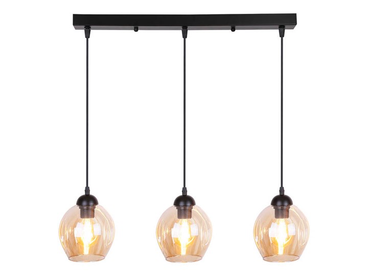 Lampa wisząca szklana czarno/brązowa 3xE27 Aspa 33-00606 Lampa z kloszem Pomieszczenie Sypialnia Metal Szkło Kolor Czarny