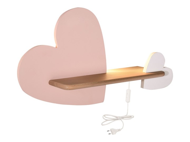 Kinkiet LED 5W lampka dziecka półka serce różowe Heart Candellux 21-84552 Kolor Różowy Typ Lampa LED