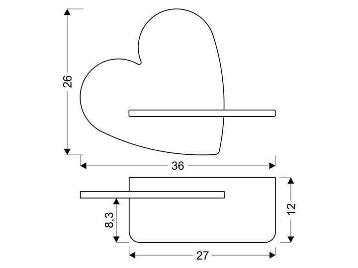 Kinkiet LED 5W lampka dziecka półka serce różowe Heart Candellux 21-84569 Kolor Różowy Typ Lampa LED