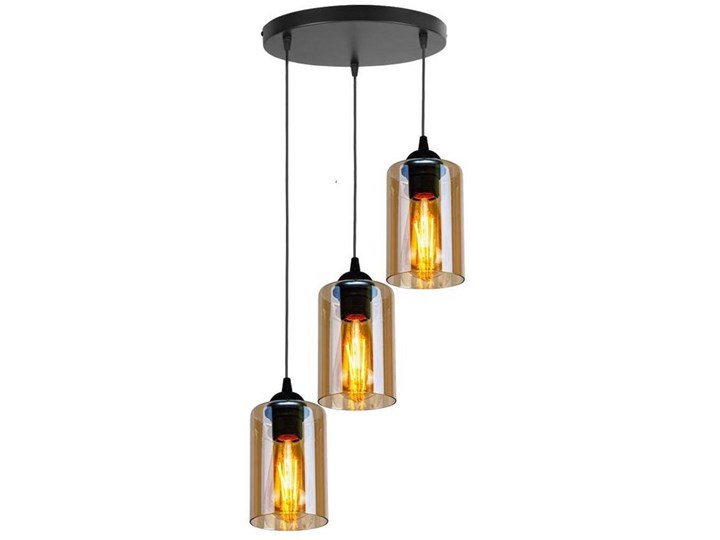 Lampa wisząca 3xE27 35cm czarno/brązowa Bistro 33-00576 Kolor Brązowy Metal Lampa z kloszem Szkło Pomieszczenie Jadalnia