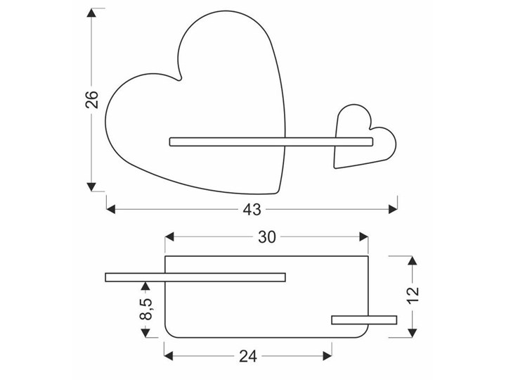 Półka kinkiet LED 5W HEART 4000K IQ KIDS RÓŻOWY Typ Lampa LED Kategoria Lampy dziecięce
