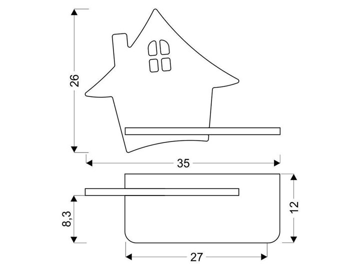 Lampa kinkiet półeczka 5W LED 4000K IQ Kids House czarny 21-84859 Typ Lampa LED Kategoria Lampy dziecięce