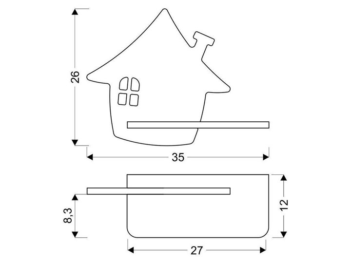 Półka podświetlana LED 5W IQ Kids HOUSE mięta 21-84866 Kinkiet Typ Lampa LED