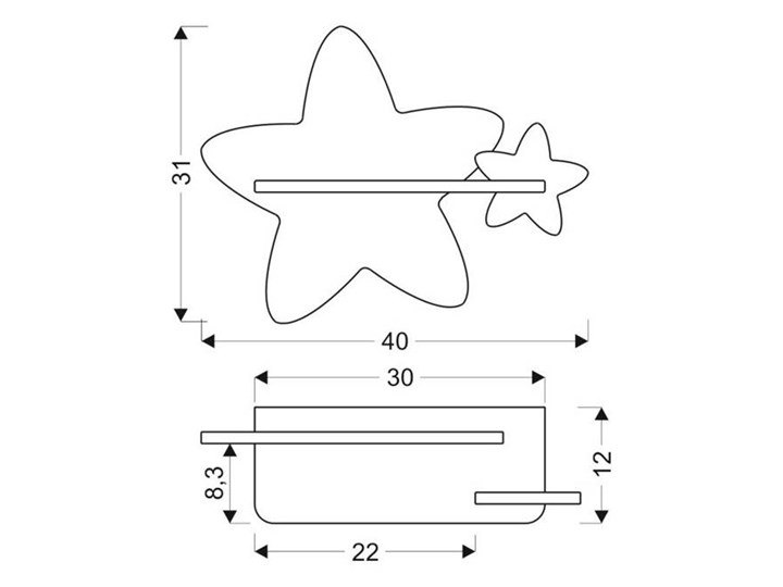 Lampa kinkiet półeczka 5W IQ Kids z przewodem z wł. i wtyczką Star Candellux 21-75734 Kategoria Lampy dziecięce Kolor Żółty