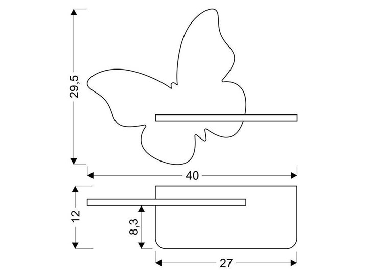 Kinkiet półeczka LED 5W 4000K IQ Kids Butterfly różowy 21-85177 Typ Lampa LED