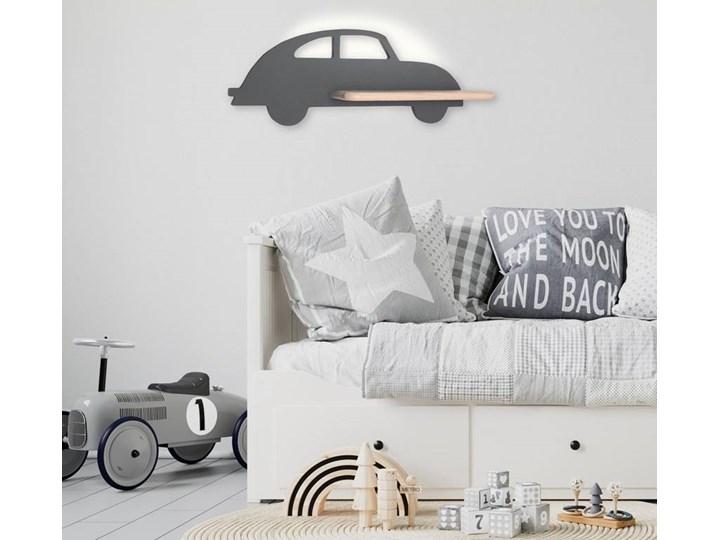 Półka podświetlana LED 5W IQ Kids CAR szara 21-84774
