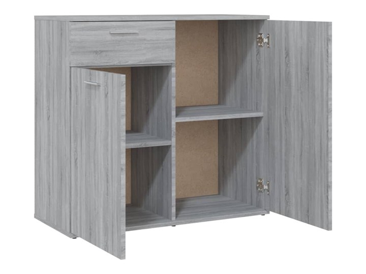 vidaXL Komoda, szary dąb sonoma, 80x36x75 cm Głębokość 36 cm Szerokość 80 cm Wysokość 80 cm Drewno Szerokość 105 cm Styl Minimalistyczny
