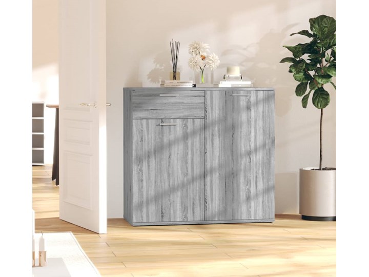 vidaXL Komoda, szary dąb sonoma, 80x36x75 cm Szerokość 105 cm Wysokość 80 cm Głębokość 36 cm Drewno Szerokość 80 cm Styl Minimalistyczny