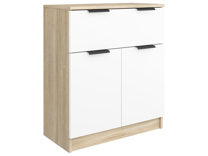 vidaXL Komoda, biel i dąb sonoma, 60x30x70 cm, materiał drewnopochodny Szerokość 60 cm Szerokość 105 cm Głębokość 30 cm Kolor Biały