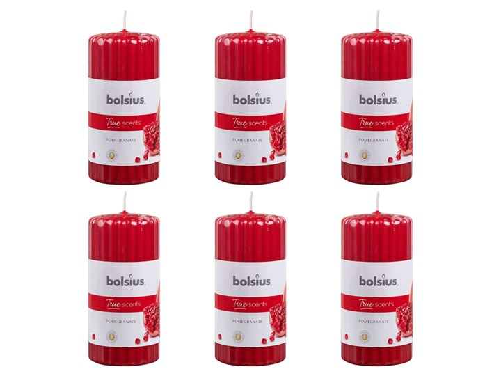 Bolsius Zapachowe świece pieńkowe, prążki, 6 szt., 120x58 mm, granat Świeca zapachowa Kategoria Świeczniki i świece